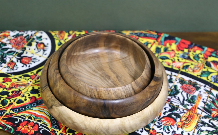 ست کاسه چوبی از چوب گردو - صنایع دستی ایرانی چوبی